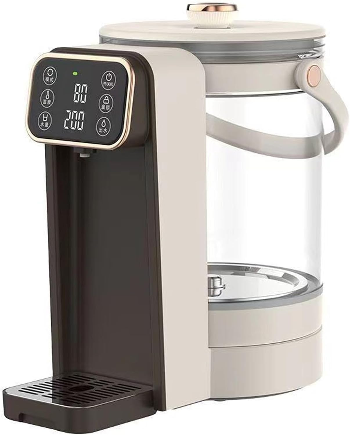 Instant Water Warmer Hot Water Dispenser Hot Water Machine Detachable Glass Tank Easy Cleaning Touch Screen Safety Lock for Home Baby Office