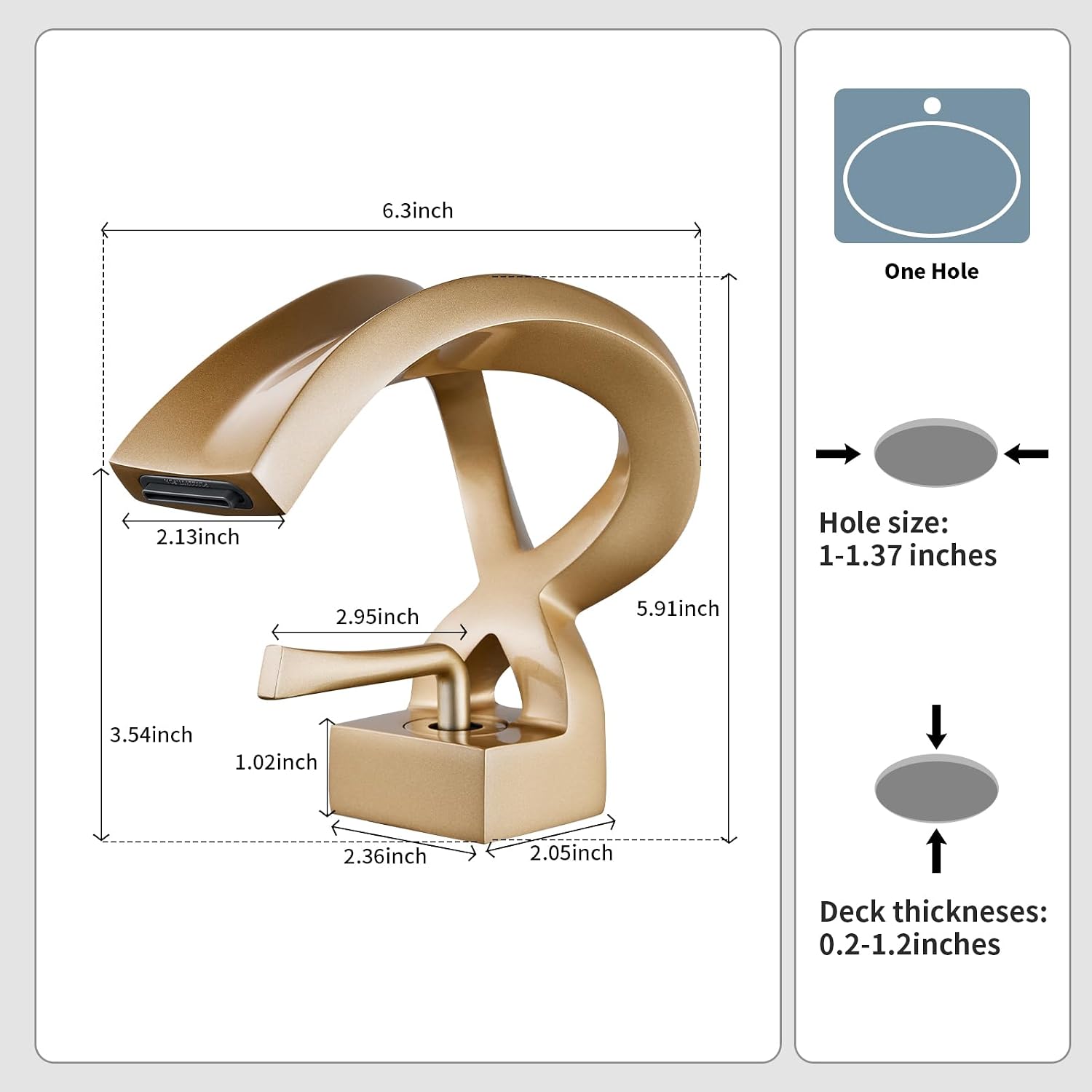 One Hole Bathroom Sink Faucet Waterfall Champagne Gold Single Handle Elegant Vanity Basin Deck Mount Lavatory Brass Creative Hollowed Body Antique Design