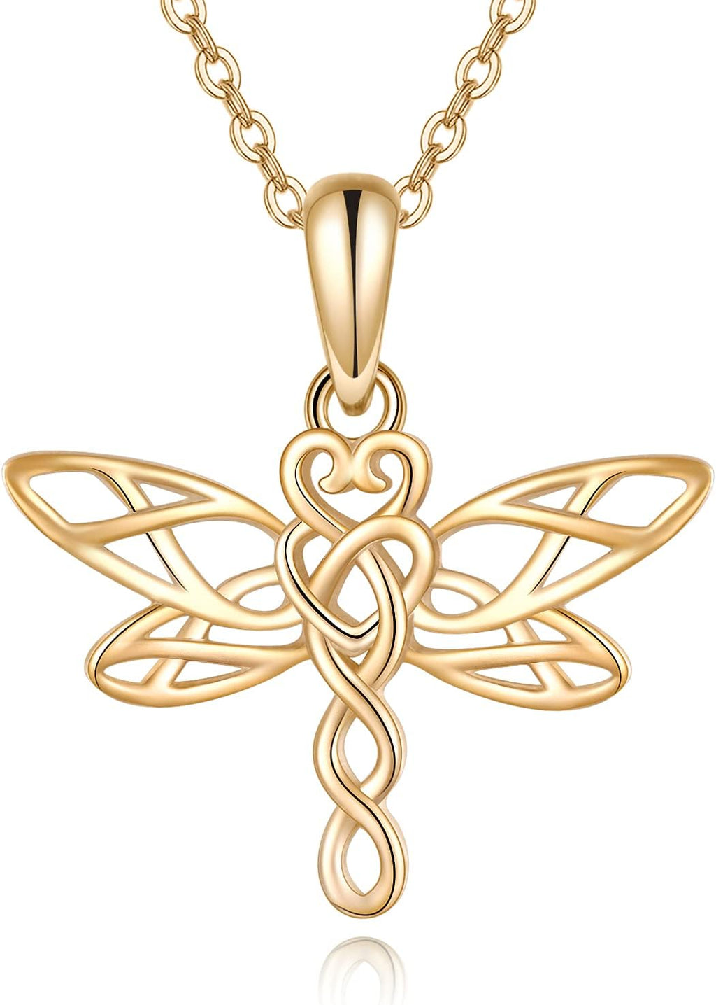 KECHO 14K Gold Red Cardinal/Hummingbird/Ladybug/Dragonfly Necklace Gifts for Women Pendant Memorial Jewelry