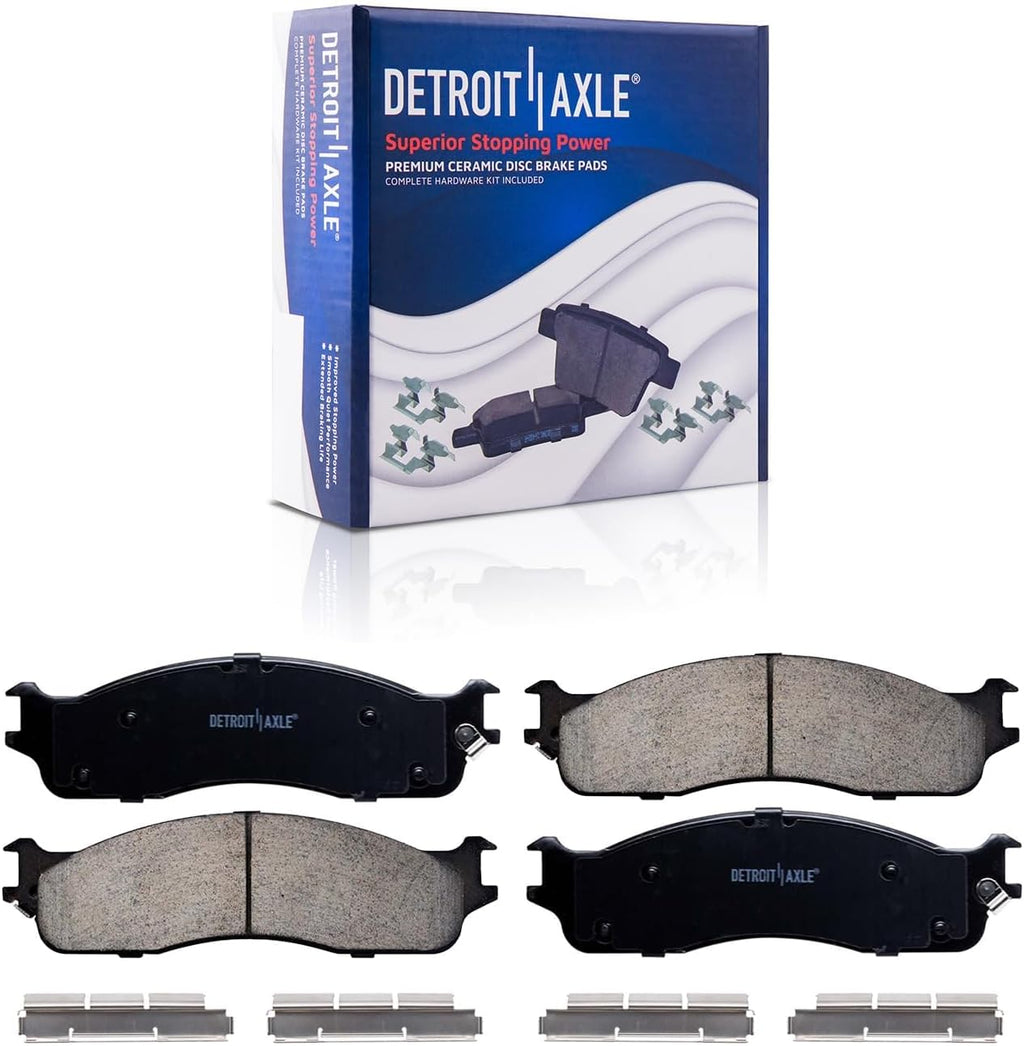 Detroit Axle - Brake Kit for 2003-2008 Dodge Ram 2500 3500 Disc Brake Rotors Ceramic Brakes Pads 2004 2005 2006 2007 Replacement: 13.91' inch 8-LUG Rotor