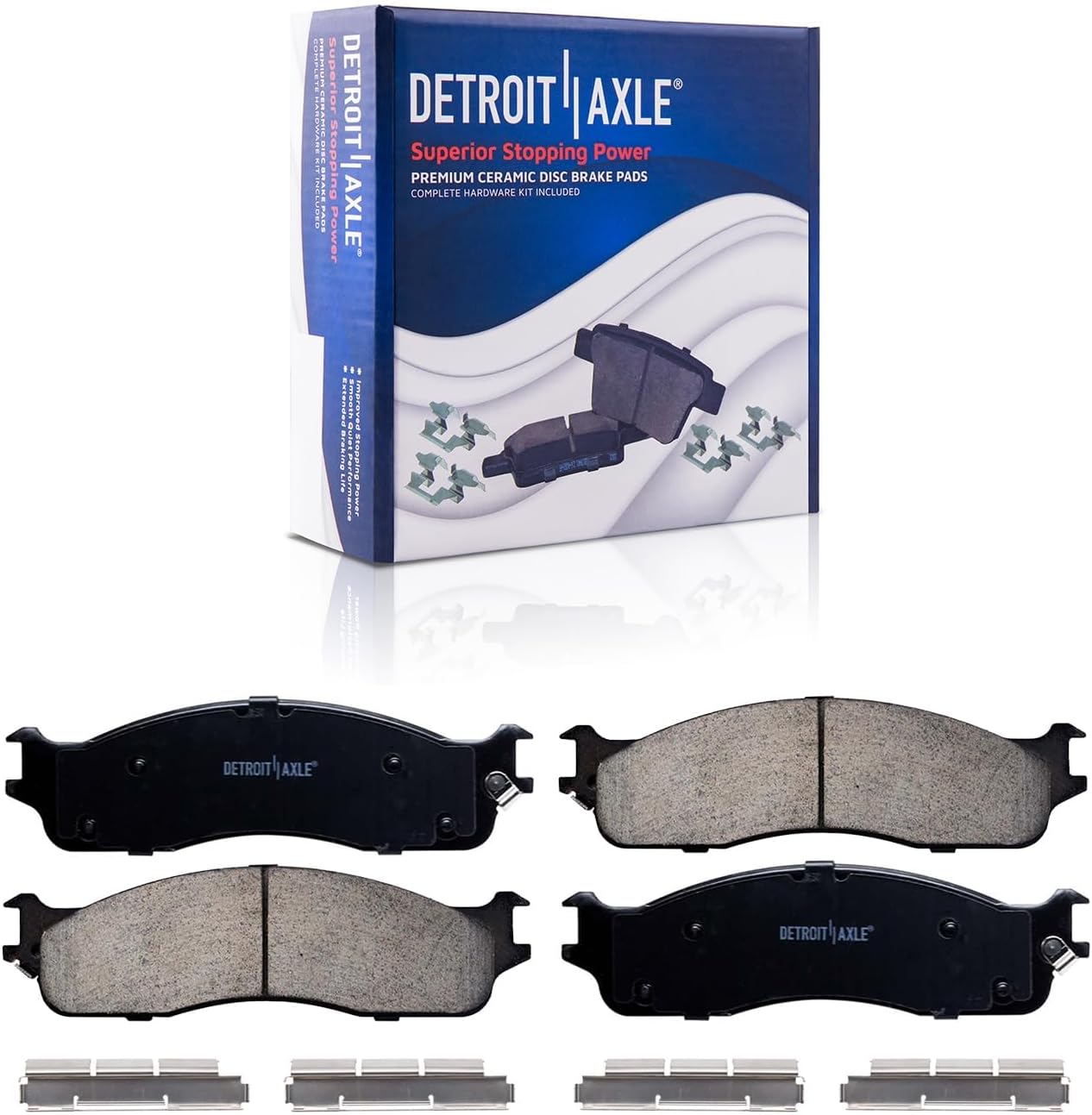 Detroit Axle - Brake Kit for 2003-2008 Dodge Ram 2500 3500 Disc Brake Rotors Ceramic Brakes Pads 2004 2005 2006 2007 Replacement: 13.91' inch 8-LUG Rotor