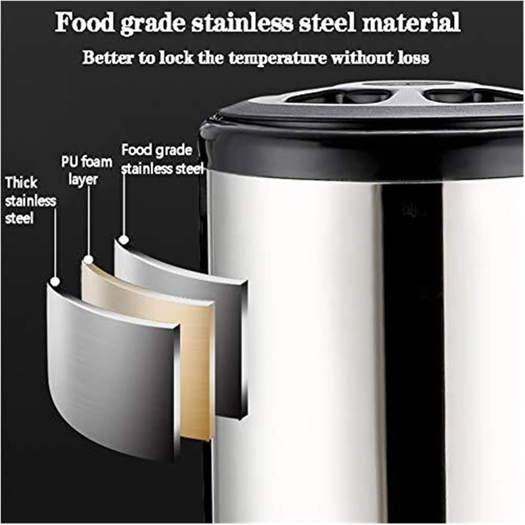 Hot Water Dispenser, 5 Gallon Stainless Steel Insulated Beverage Dispenser with Spigot for Coffee, Tea, Soup - Commercial & Office Use