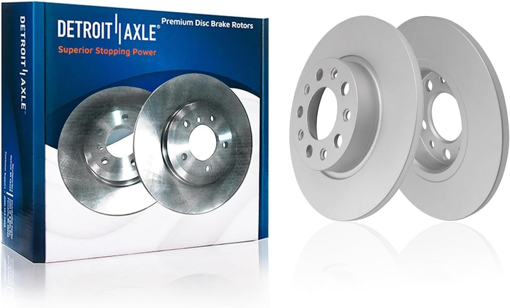 Detroit Axle - 10pc Brake Kit for Fiat 2016-2020 500X 2015-2022 Renegade, Disc Brakes Rotors Ceramic Brake Pads with Hardware Replacement : 12.00' inch Front and 10.94' inch Rear Rotors