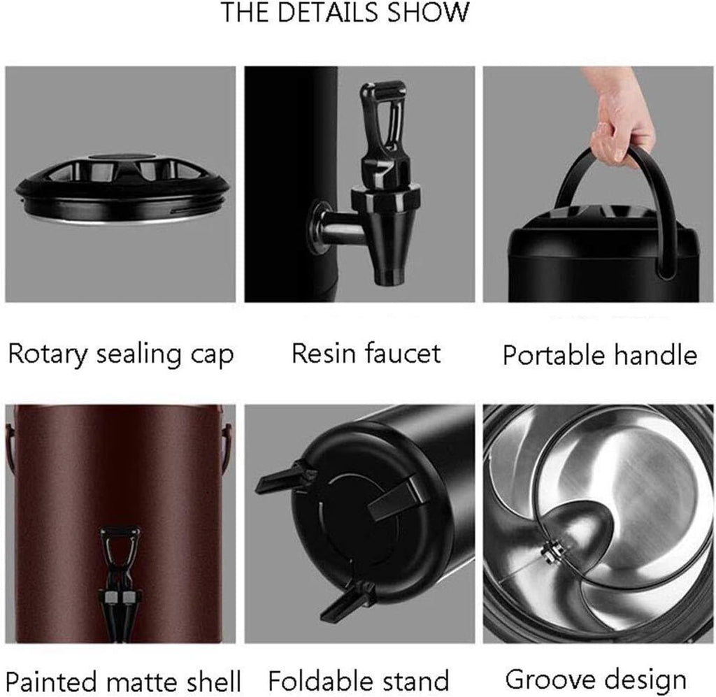 Hot Beverage Dispenser, Commercial Hot Water Dispenser For Tea/Coffee, Insulated Barrel Coffee Urn Milk Tea Bucket(10L)