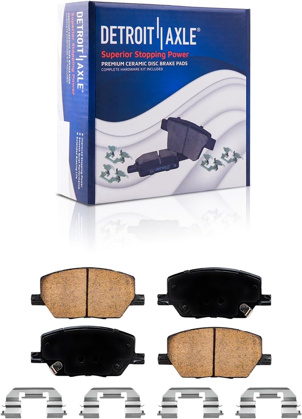 Detroit Axle - 10pc Brake Kit for Fiat 2016-2020 500X 2015-2022 Renegade, Disc Brakes Rotors Ceramic Brake Pads with Hardware Replacement : 12.00' inch Front and 10.94' inch Rear Rotors