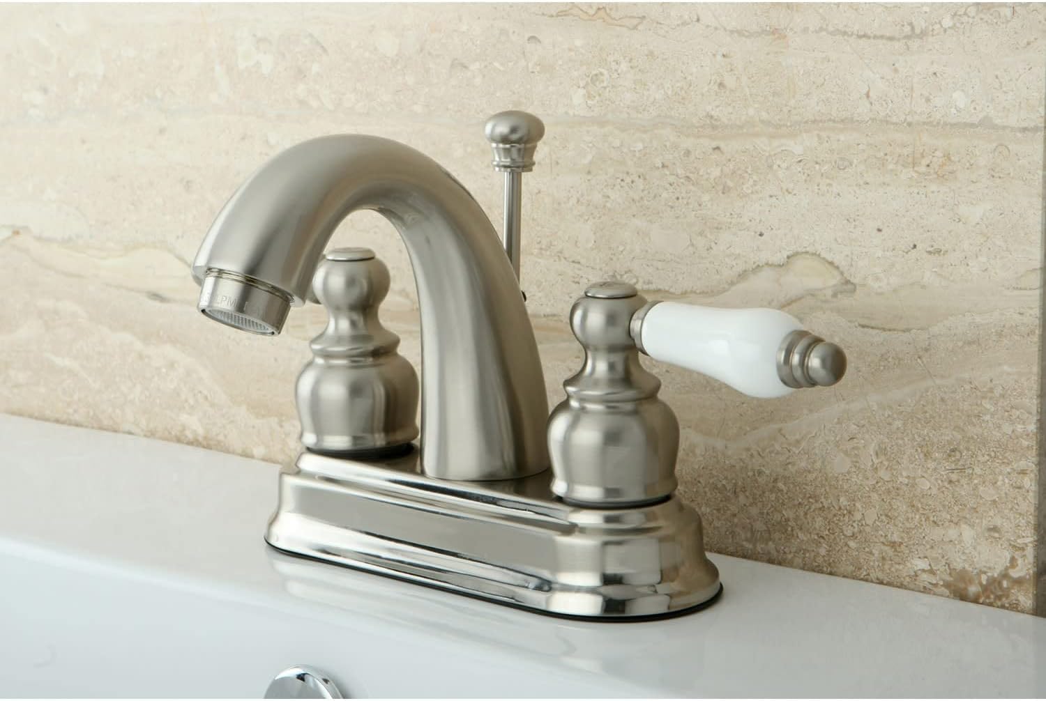 Kingston Brass KB5617PL Restoration 4-Inch Centerset Bathroom Faucet, Brushed Brass