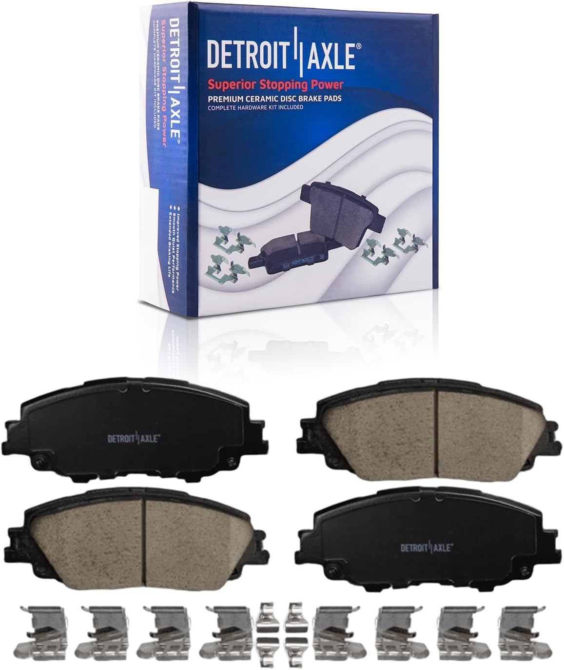 Detroit Axle - Brake Kit for 2019 2020 2021 2022 2023 2024 Toyota Corolla11.14' inch Front and 10.43' inch Rear Disc Brake Rotors Ceramic Brakes Pads Replacement