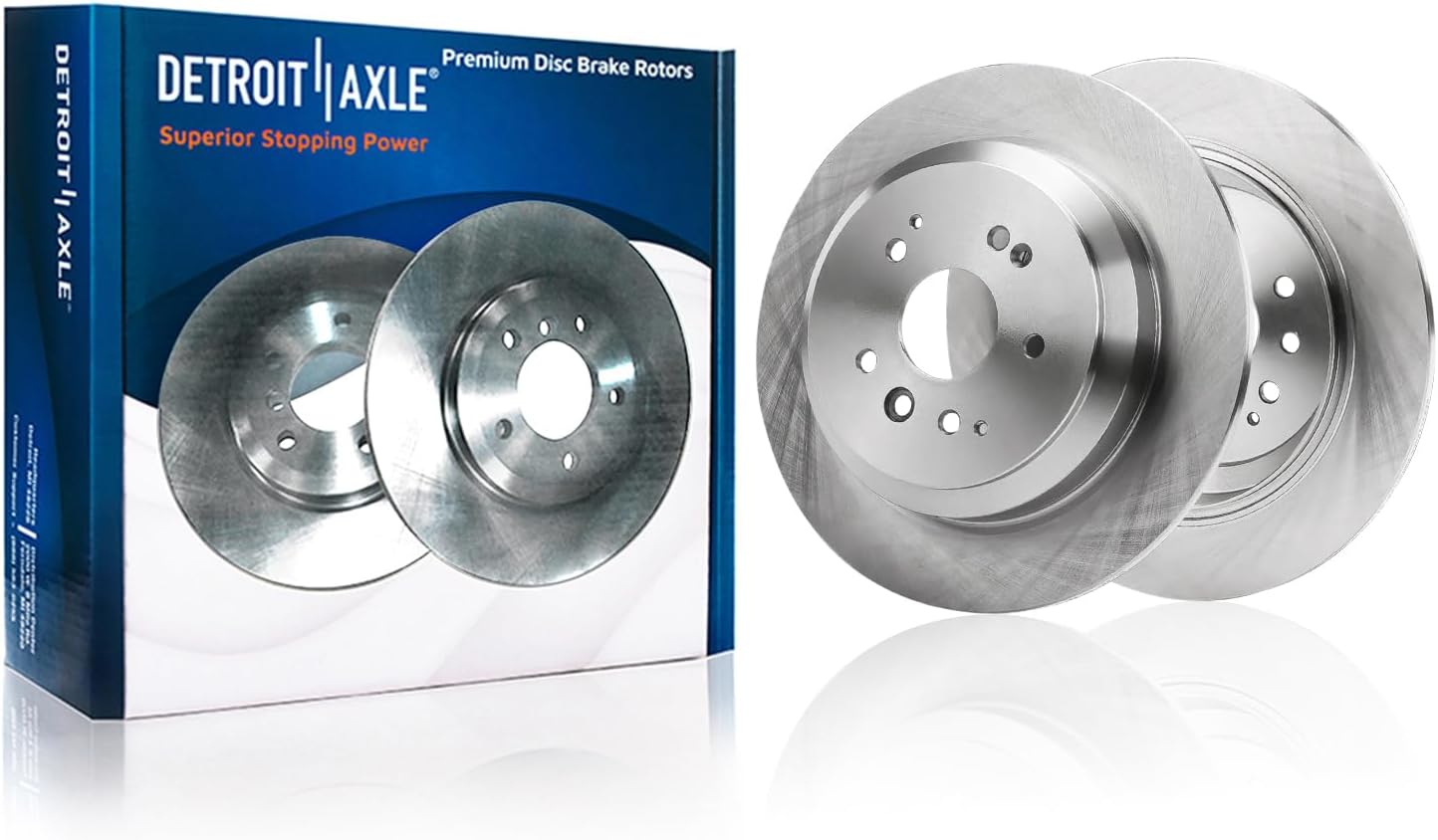Detroit Axle - 10pc Brake Kit for Acura 2014-2016 MDX, Disc Brakes Rotors Ceramic Brake Pads 2014 2015 2016 Replacement: 12.60' inch Front and 12.98' inch Rear Rotors