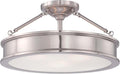 Minka Lavery 4177-84 Harbour Point Semi-Flush, 3-Light, 300 Total Watts, 19-in H x 9.75-in W, Brushed Nickel