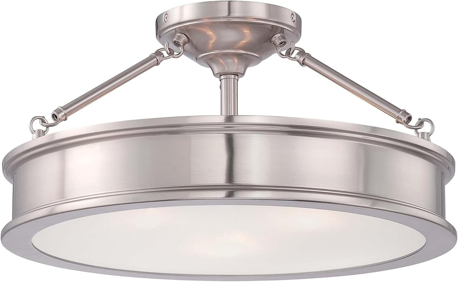 Minka Lavery 4177-84 Harbour Point Semi-Flush, 3-Light, 300 Total Watts, 19-in H x 9.75-in W, Brushed Nickel
