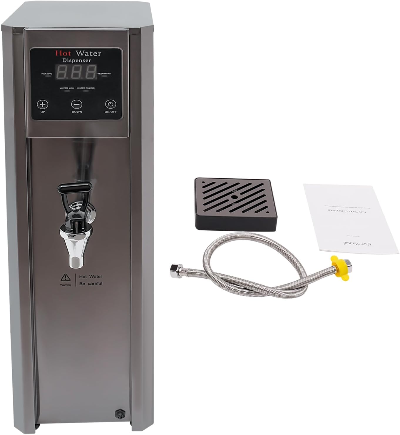 Step-Heating Commercial Hot Water Dispenser, 1800W Electric Water Boiler Machine with 2.64Gal Capacity for Hotel, Restaurant, Office, Cooking Tea|Coffee|Milk Tea, Button Type