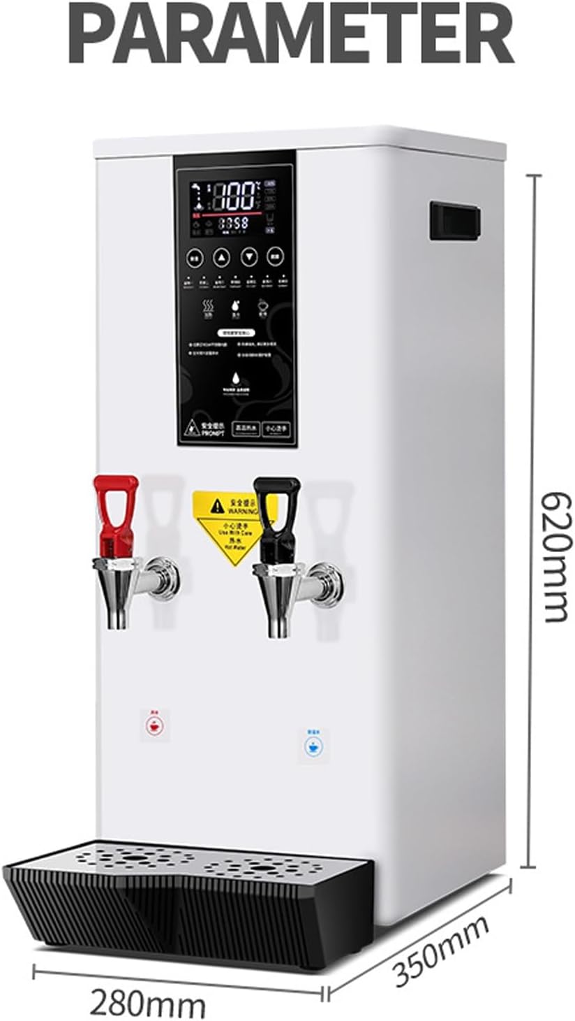 Water Boiler Eletric Commercial Hot Water Dispenser Countertop with Filter Automatic 50L 2500W Rapid Heating (White)