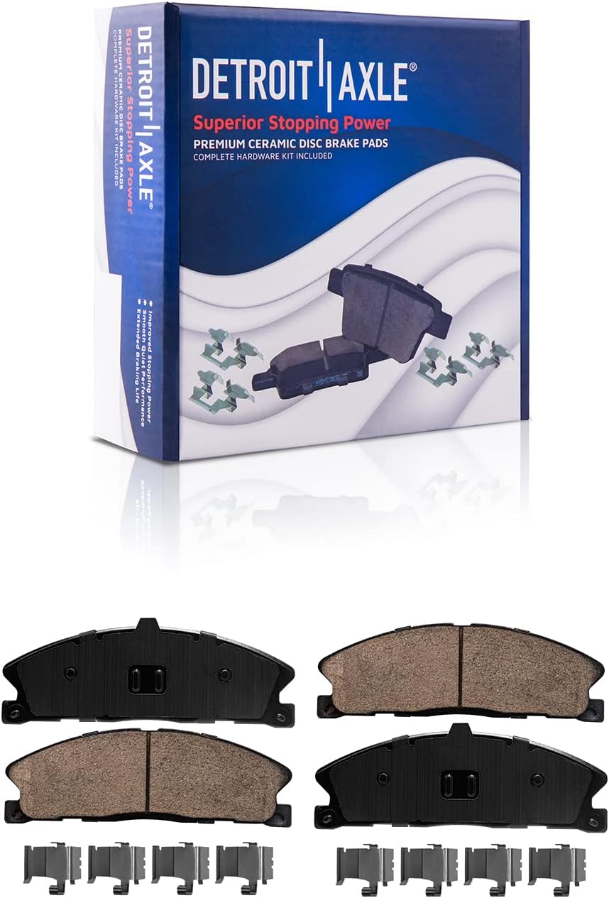 Detroit Axle - Brake Kit for 13-19 Ford Taurus Police Interceptor Sedan 14-18 Special Service Police Sedan, Wheel Bearing Hubs Drilled Brake Rotors Ceramic Brake Pads Replacement