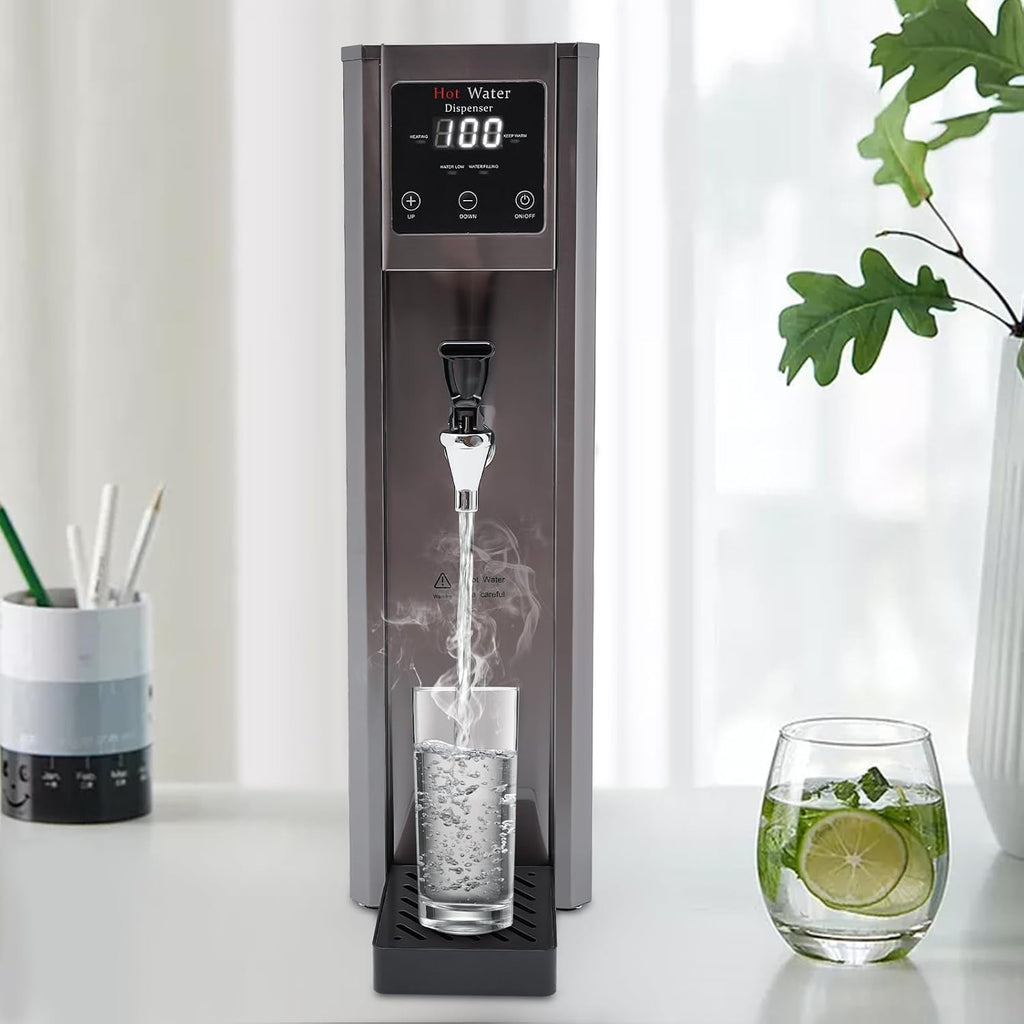 Commercial Hot Water Dispenser, Electric Water Boiler Warmer 30L/H, Hot Water Machine 10L/2.64Gal, Instant Heating LCD Display for Coffee & Milk Tea,1800W