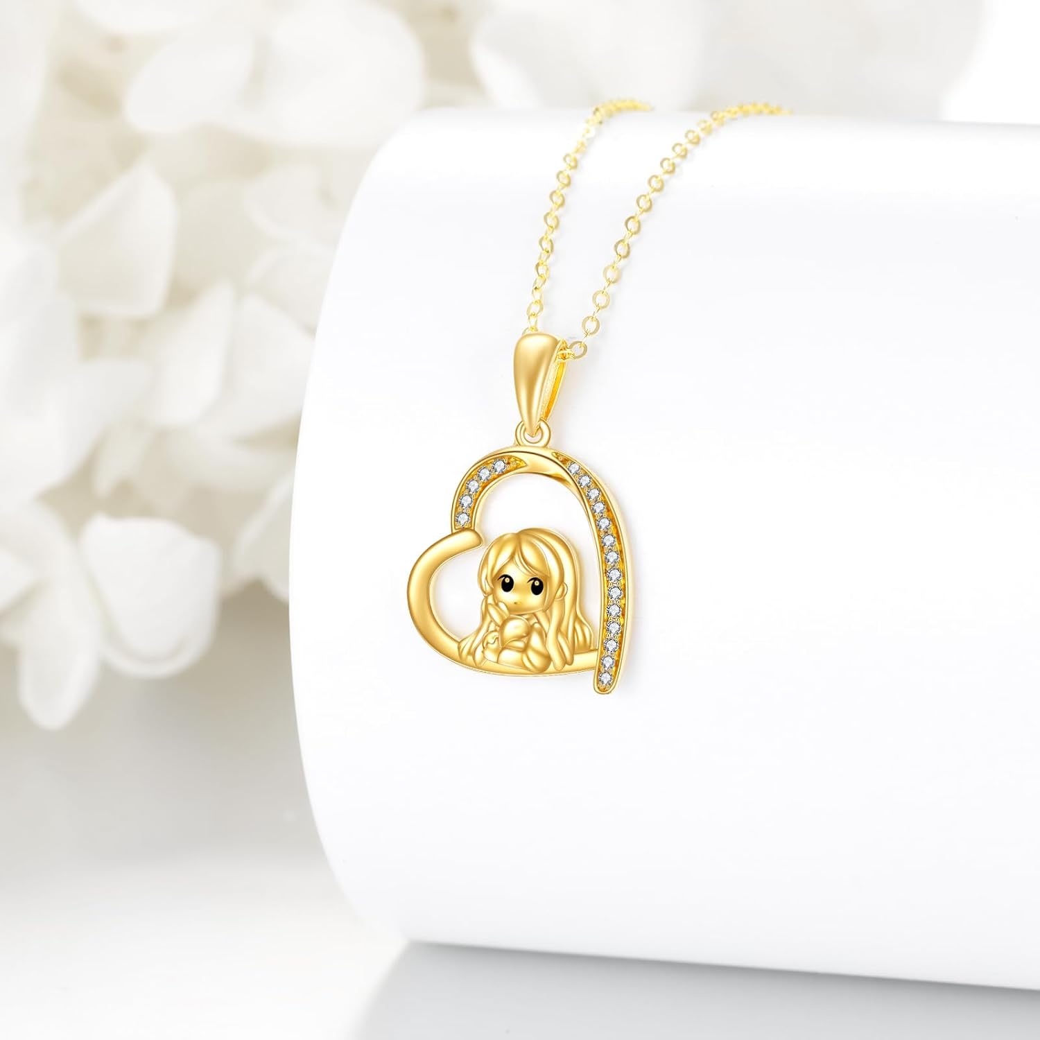 KECHO Christmas Gifts 14k Solid Gold Animals Necklace for Women Giraffe Bee Elephant Ladybug Koala Axolotl Horse Unicorn Cat Necklaces Pendant Jewelry Mothers Day Birthday for Mom Wife Friends