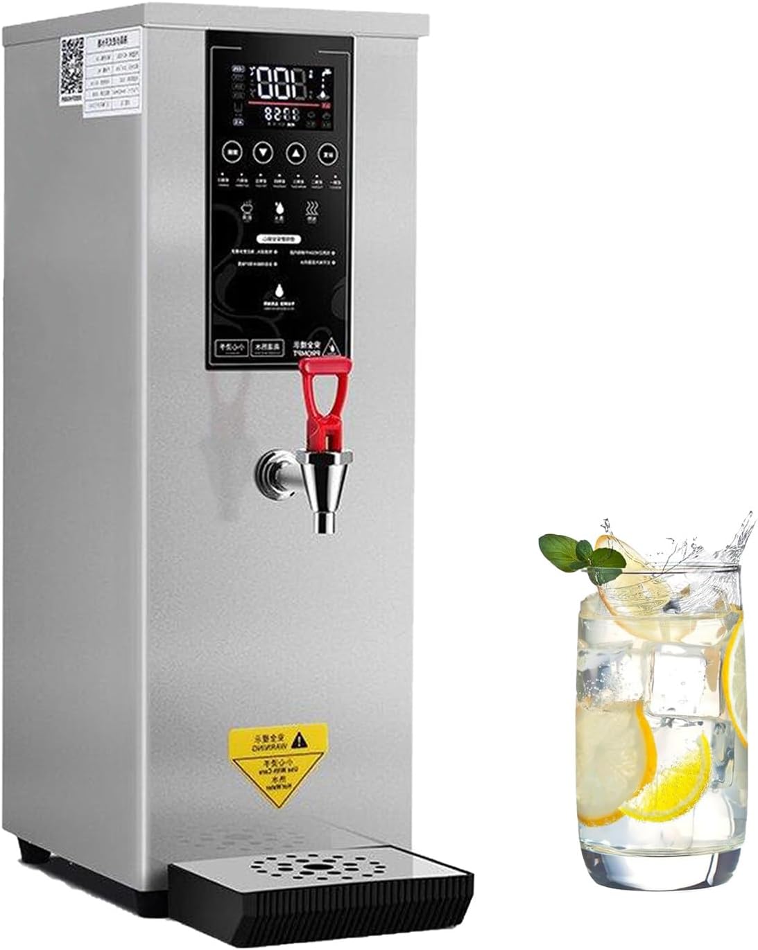 Commercial Hot Water Dispenser 3000W, 25L Large Electric Water Boiler Stainless Steel Hot Water Machine, Step Heating,for Tea Coffee Restaurant, 140°F-212°F Temperature Adjustable,Silver