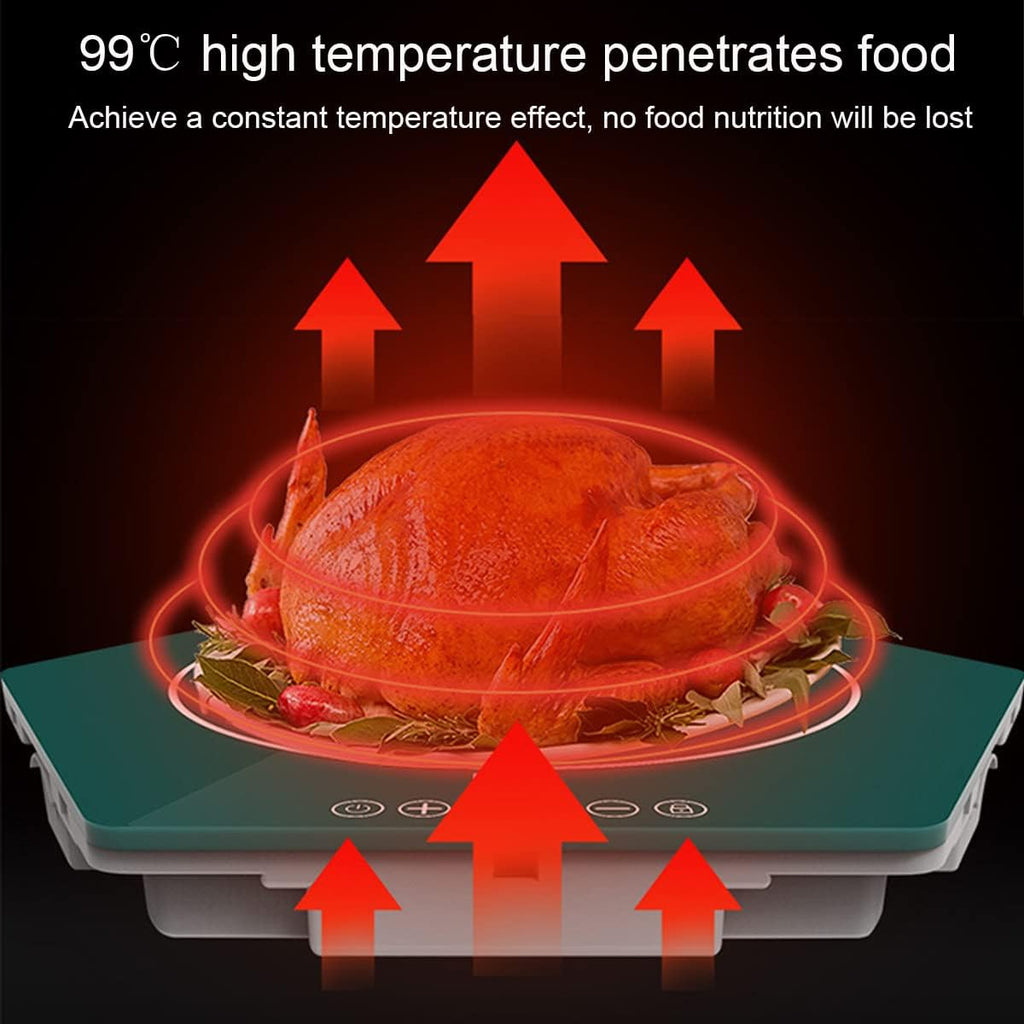 Plate Warmer Food Warming Tray Electric Warming Tray Splicable Electric Hot Plate for Food with Touch Temperature Control Tempered Glass Tray Food Warmer Buffets