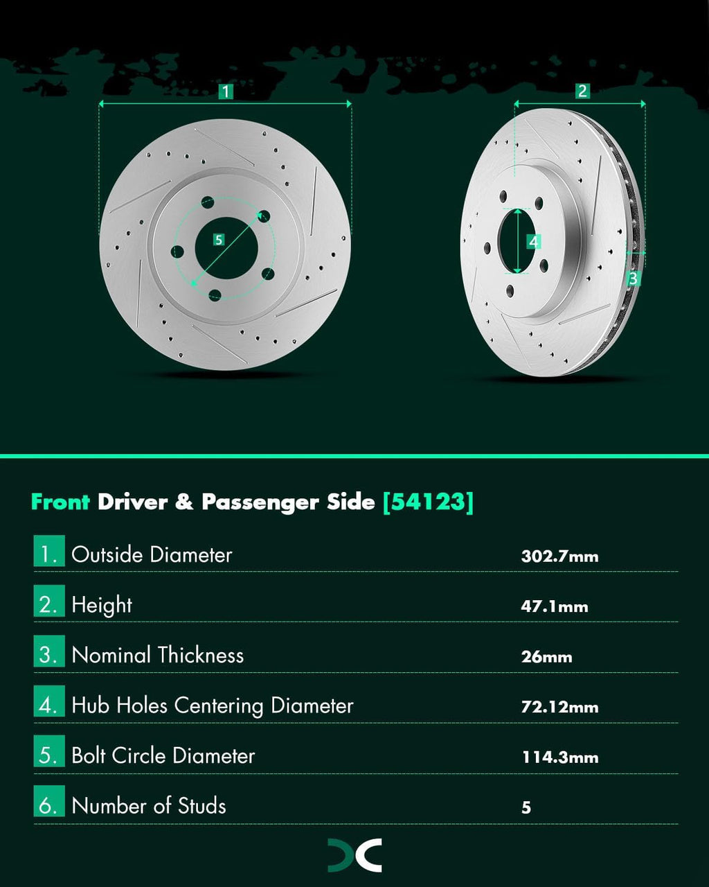 SCITOO Front 11.92' Brake Pads and Rotors Kits Fit For Ford For Escape 2005 2006 2007 2008 2009 2010 2011 2012,For Mazda Tribute 2005-2006 2008-2011,For Mercury Mariner 2005-2011