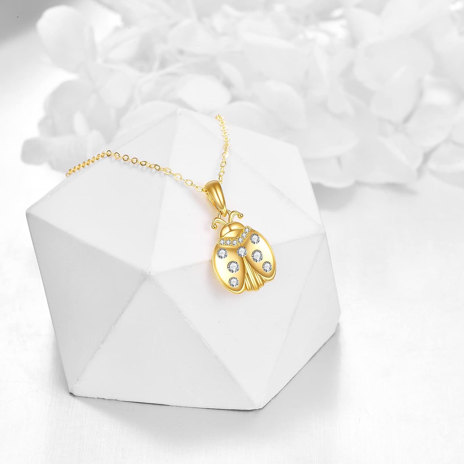 KECHO 14K Gold Red Cardinal/Hummingbird/Ladybug/Dragonfly Necklace Gifts for Women Pendant Memorial Jewelry