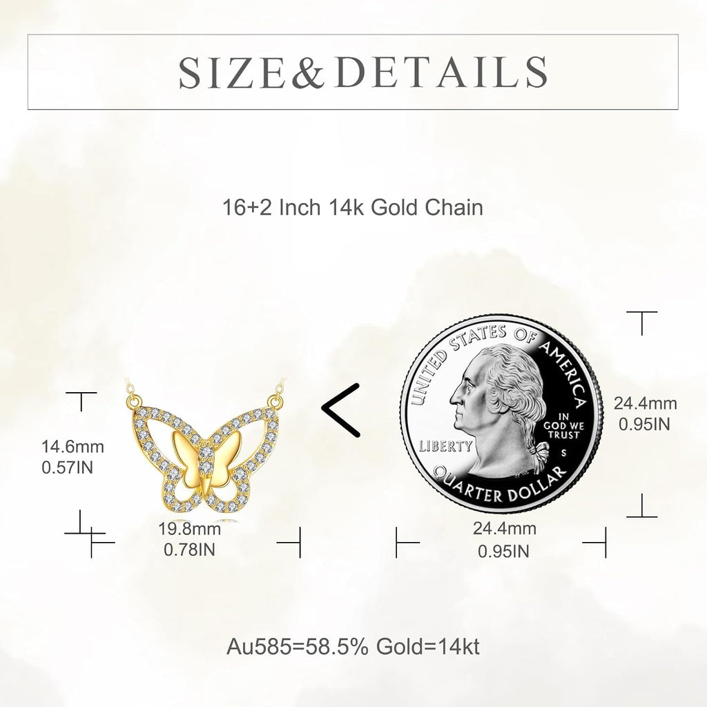 KECHO Christmas Gifts 14k Solid Gold Animals Necklace for Women Giraffe Bee Elephant Ladybug Koala Axolotl Horse Unicorn Cat Necklaces Pendant Jewelry Mothers Day Birthday for Mom Wife Friends