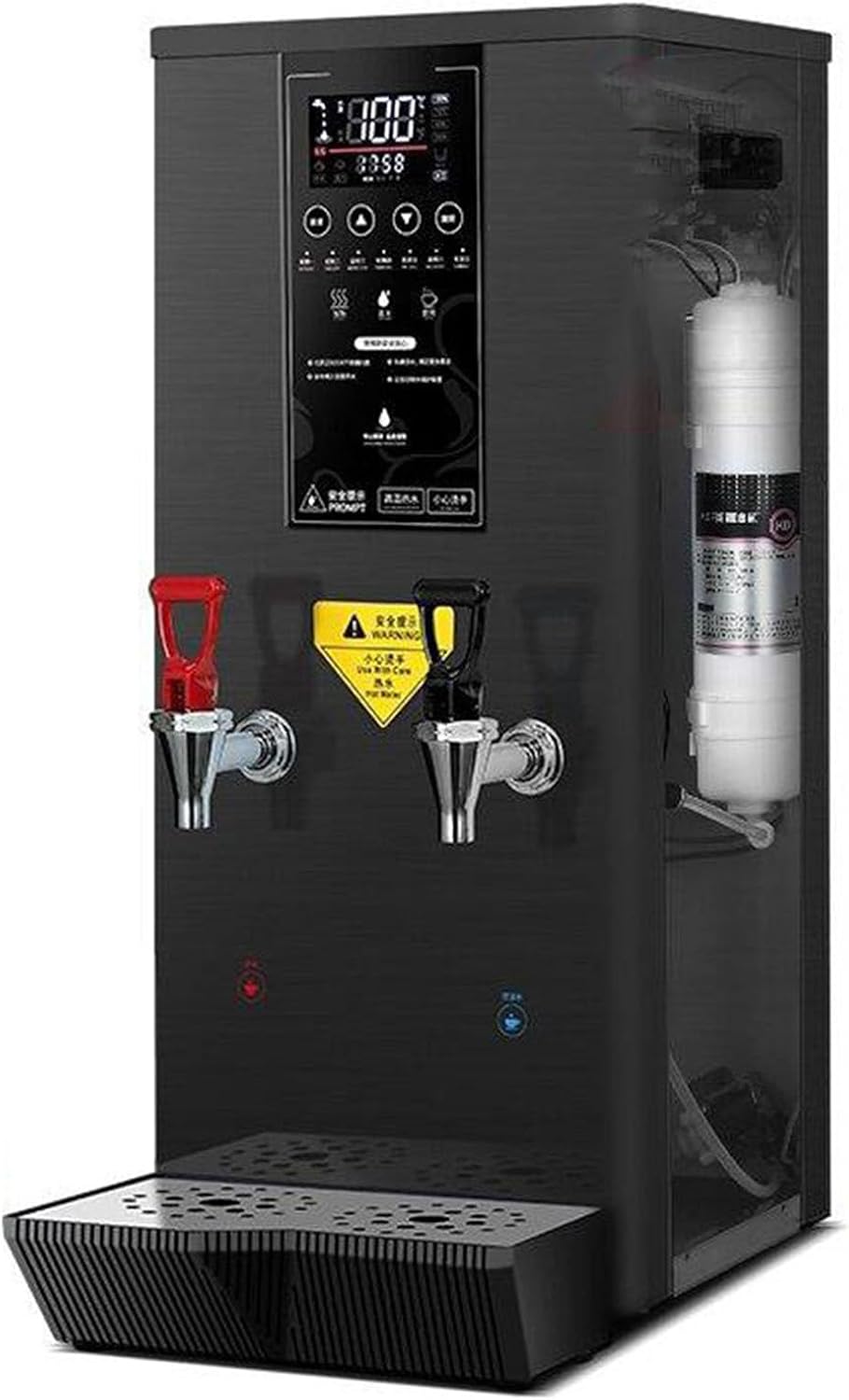 Commercial Instant Water Dispenser, 3000 w Desktop Electric Hot Water Boiler, 60°C to 100°C Adjustable, Automatic Hot Water Pot Digital Control Panel/Auto Temperature Control Black