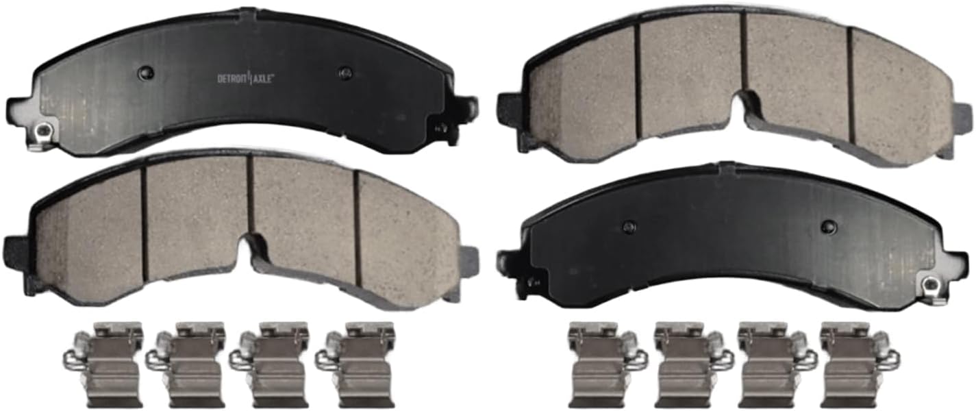 Detroit Axle - Brake Kit for 2020-2024 Chevrolet Silverado 3500 HD 2020-2024 GMC Sierra 3500 HD Disc Brake Rotors Ceramic Brakes Pads Replacement : 13.98' inch Front and Rear Rotor