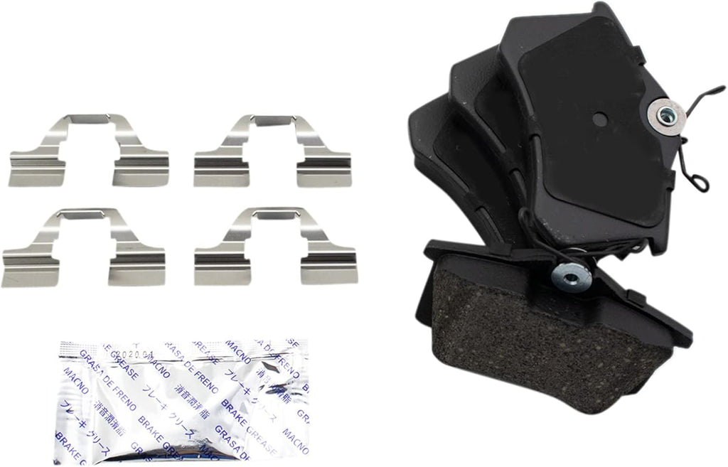 TRQ Front and Rear Brake Pad and Rotor Set Ceramic Vented Solid Rotors Compatible with 2013-2017 Volkswagen Beetle 2013-2018 Jetta