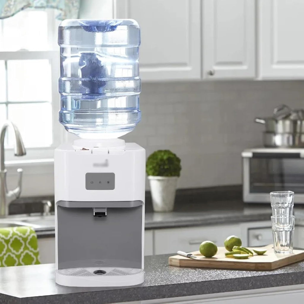 Hot and Cold Water Dispenser Countertop Water Dispenser Top Loading Hot/Cold/Room Temp White