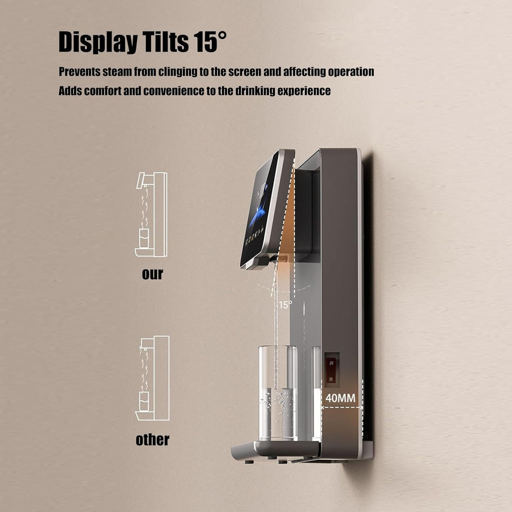 Instant Hot Water Dispenser with 3s Quick Heating and 7 Variable Presets Temperatures, Anti-Fog Tilt Design with Electronic Child Lock, for Home, Office, Coffee Shops(Black)