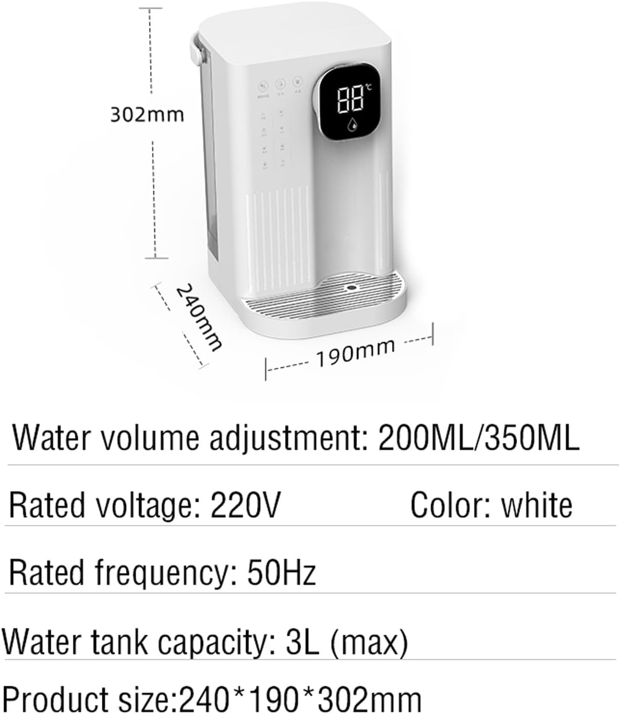 SinSed Electric hot Water Dispenser Sunbeam hot Shot Small Instant hot Household Water Purifier Tabletop Pumping Water Boiler 4-Stage Temperature Control(Color:c)