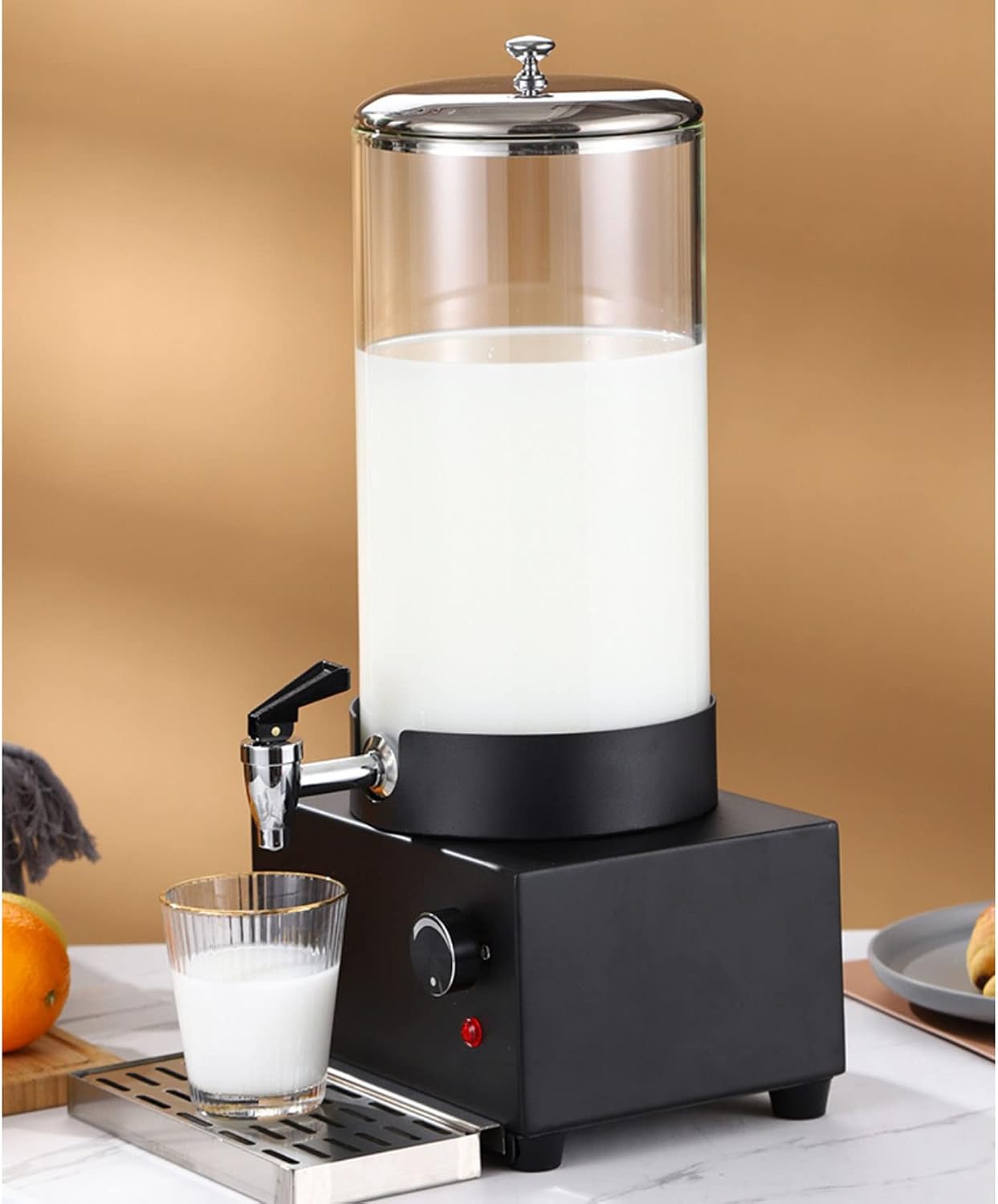 Electric Insulated Drink Dispenser, Hot Beverage Hot Chocolate Dispenser, Beverage Dispenser Hot Tea, Coffee, Cold Milk, Water, Juice, Cafeteria, 400W, Double h(Single Head 7l)