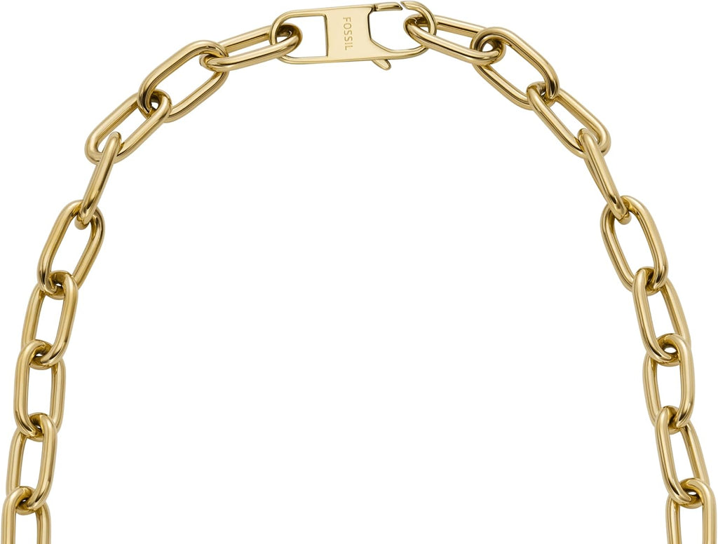 Fossil Women's Gold-Tone Stainless Steel Pendant Chain Necklace for Women