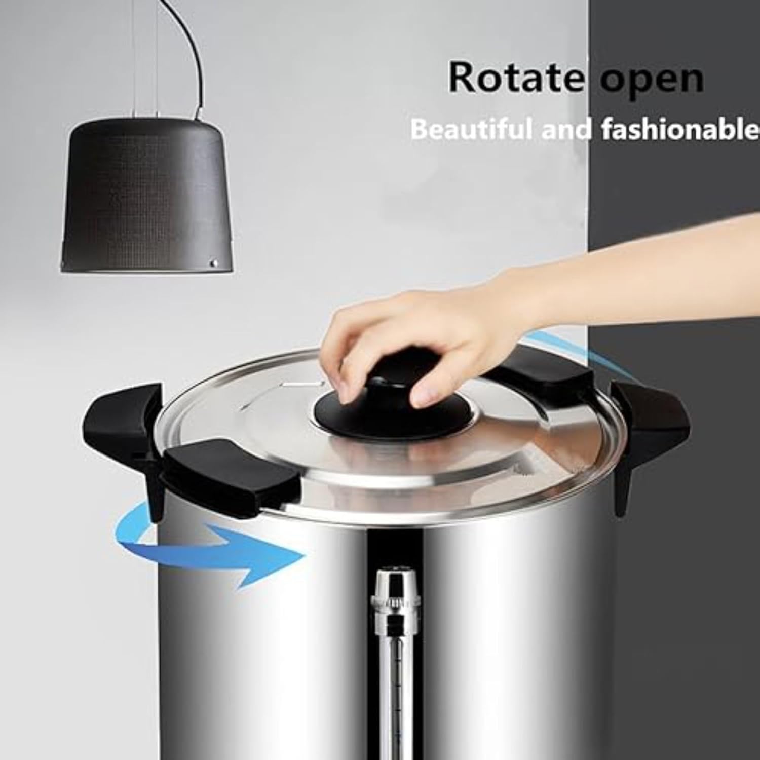 Electric Tea Urn,40L Commercial Stainless Steel Hot Water Urn Cateurn with Tap, Insulated Bucket for Coffee Water Milk,35L