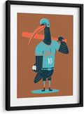 Canvas Lab | The Major League Baseball Playing Ibis by Najesi | 23 x 31 in | Fine Art Framed Print, Frame Color: Black, With Mat