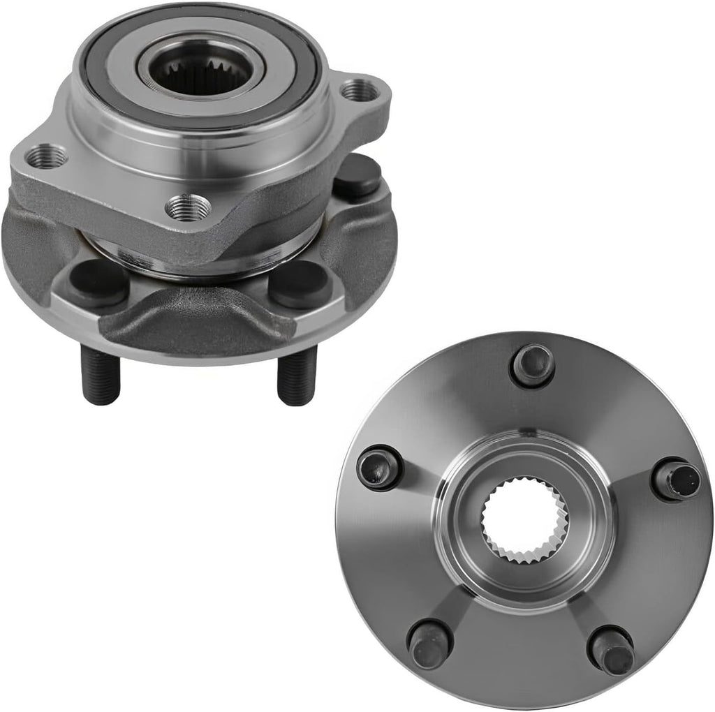 Detroit Axle - Front Brake Kit for 2016-2017 Subaru Crosstrek, 2014-2018 Forester, 2014-2015 XV Crosstrek, Wheel Bearing Hubs Front and Rear Drilled Slotted Brake Rotors Ceramic Brake Pads Replacement