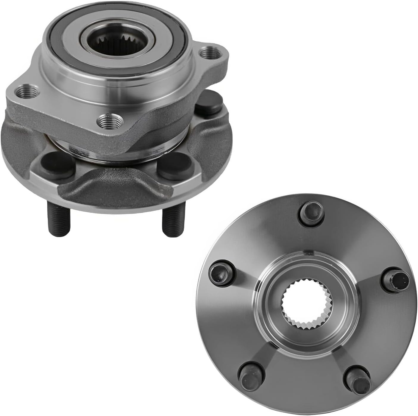 Detroit Axle - Front Brake Kit for 2016-2017 Subaru Crosstrek, 2014-2018 Forester, 2014-2015 XV Crosstrek, Wheel Bearing Hubs Front and Rear Drilled Slotted Brake Rotors Ceramic Brake Pads Replacement