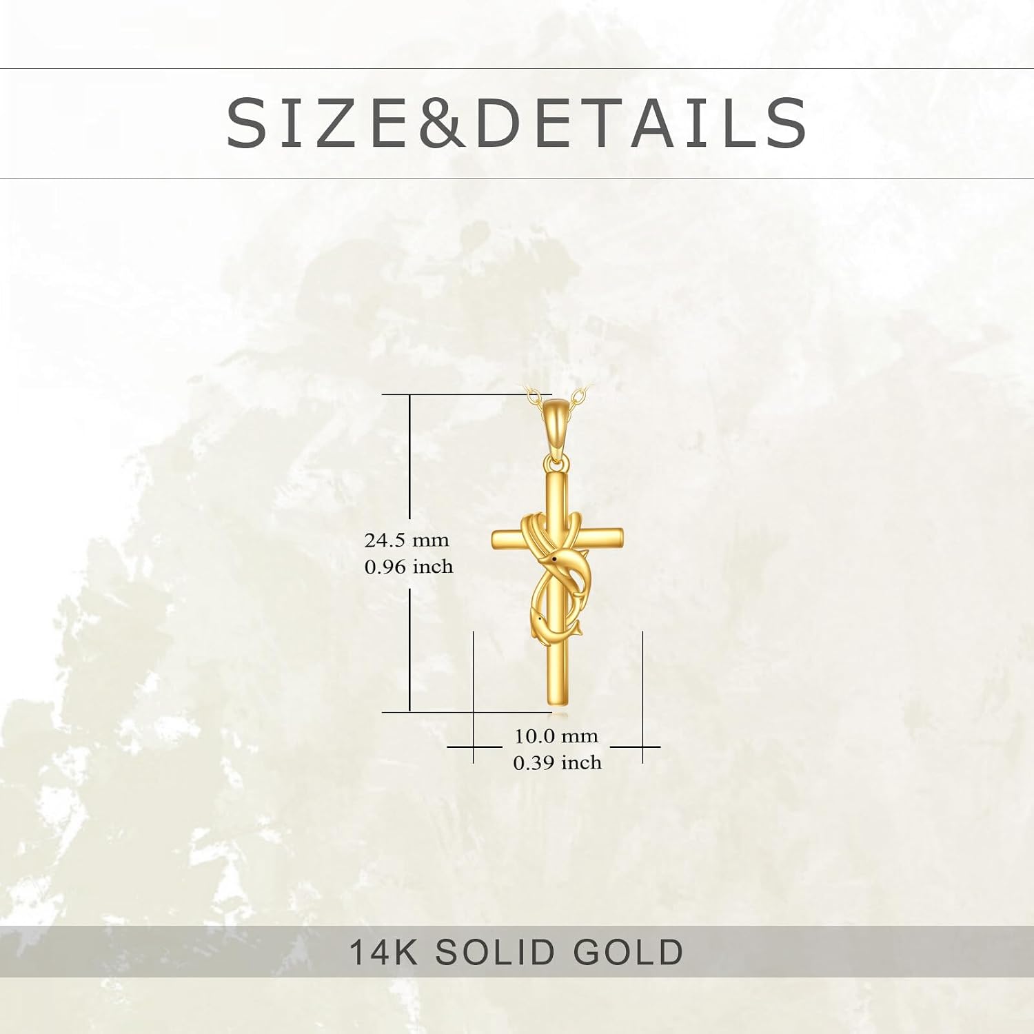KECHO 14k Real Gold Cross Jewelry Gifts for Mother Grandma Sister Cross Pendant Necklace for Women