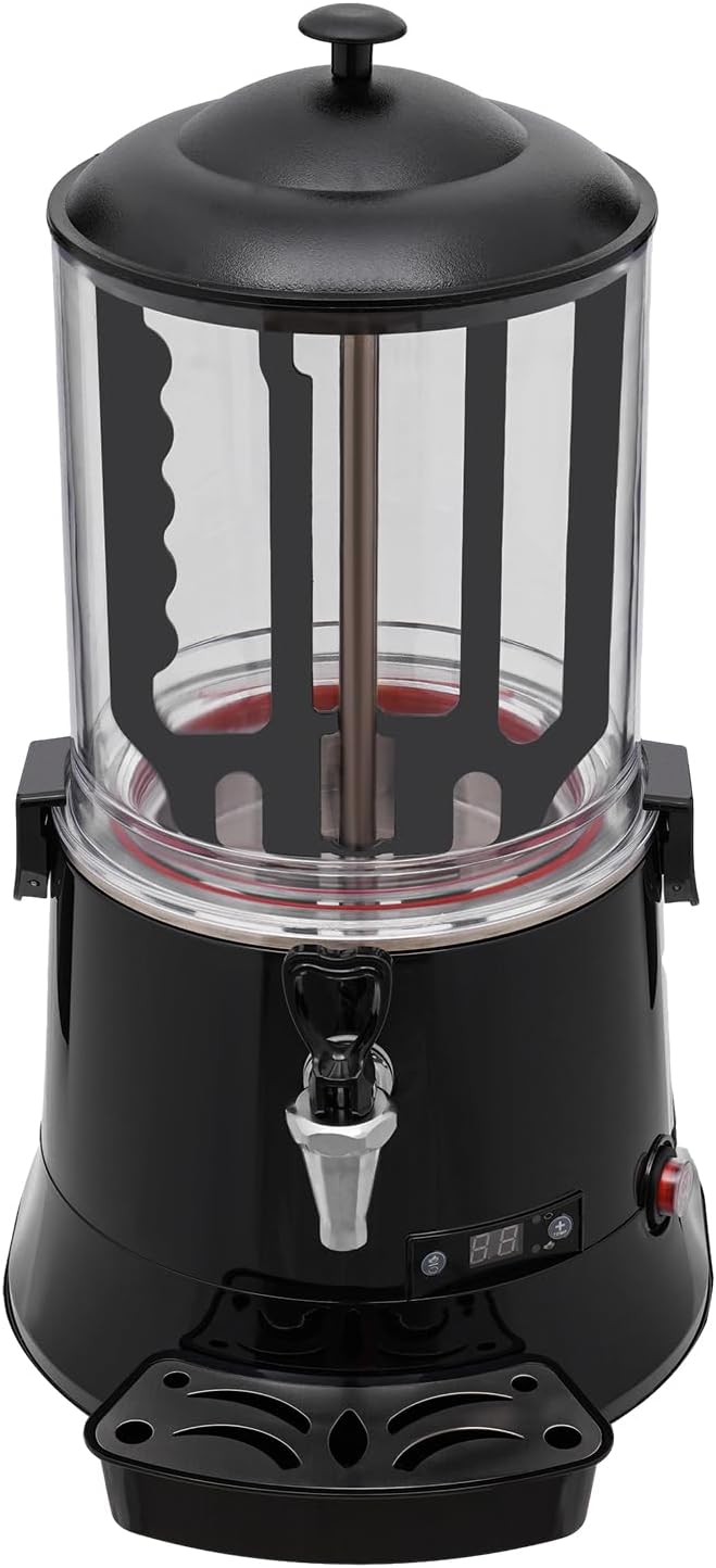 Hot Chocolate Machine, 10L/2.6Gal Commercial Hot Chocolate Machine Maker and Dispenser with Water Catching Tray,Temperature Control,400W Hot Beverage Warmer Dispenser for Heating Coffee, Milktea