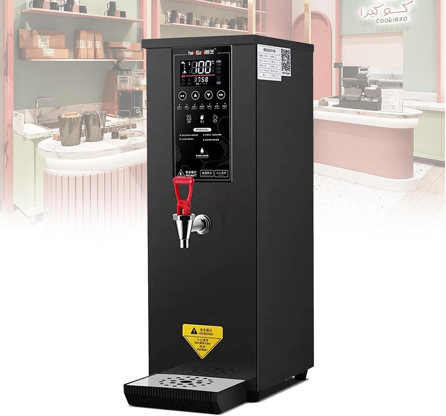 2500W Professional Commercial Electric Hot Water Dispenser With LCD Touchscreen And Built-in Water Purifier (Black 110V)