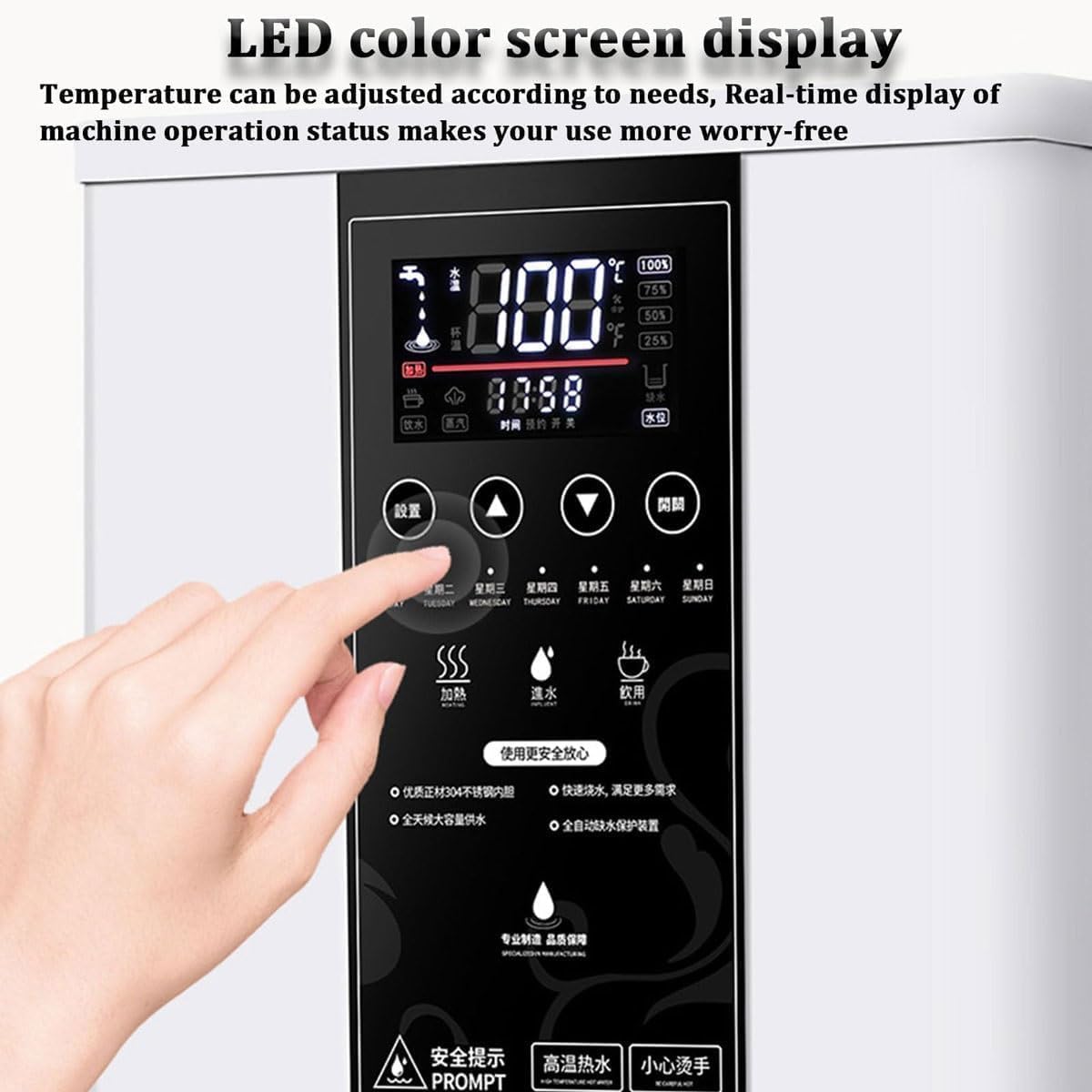 Commercial Hot Water Boiler,Autofill Hot Water Dispenser,with Digital Control Panel, Auto Temperature Control,for Tea & Coffee (Black)