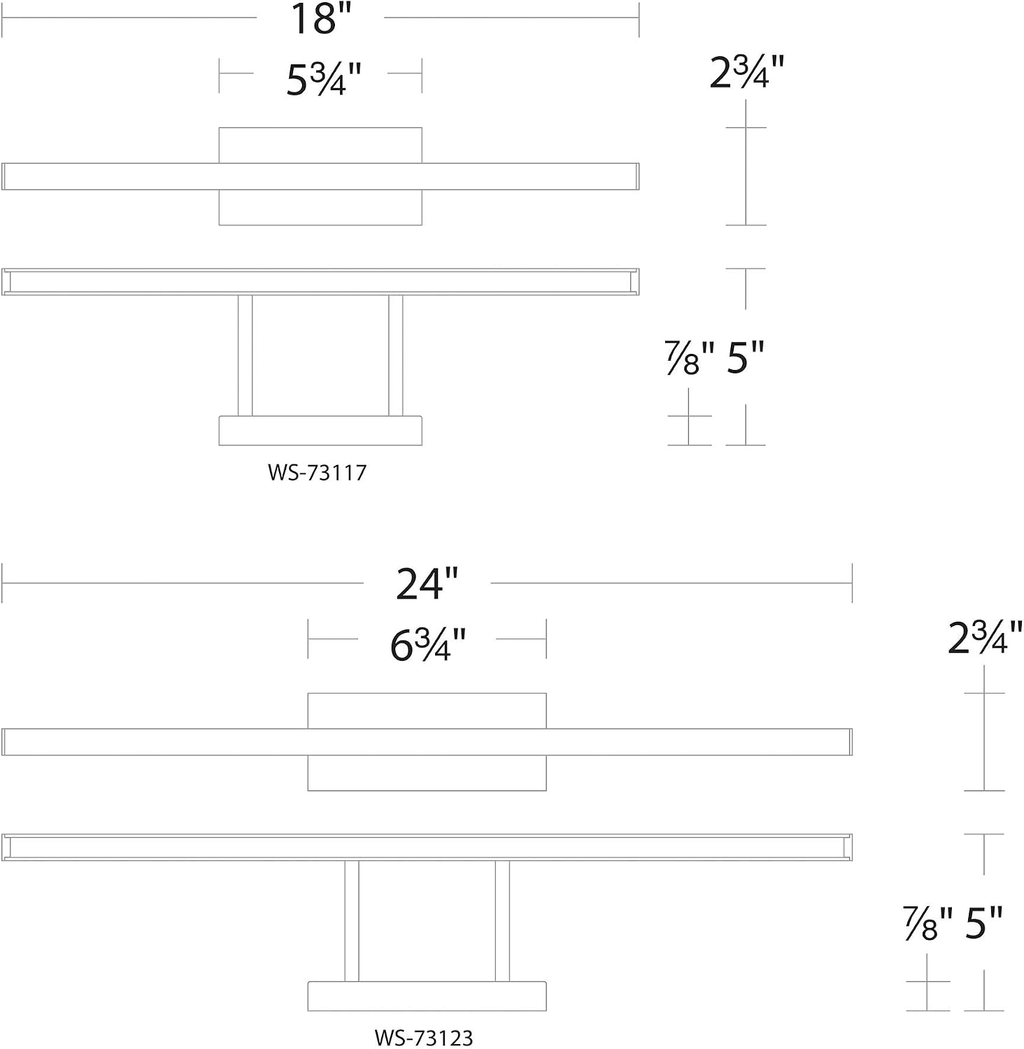 Parallax 18in LED Up or Down Bathroom Vanity or Wall Light 3-CCT 2700K-3000K-3500K Set to 2700K in Brushed Nickel