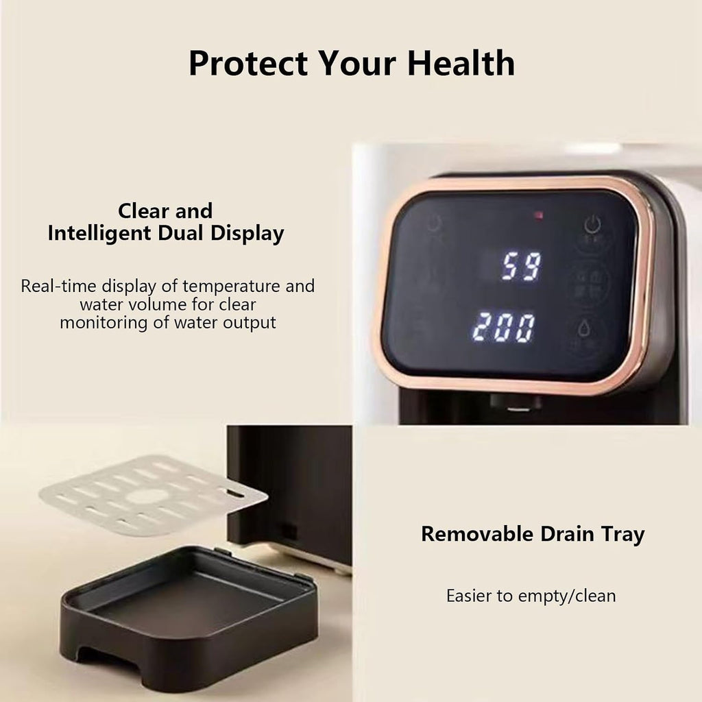 Instant Water Warmer Hot Water Dispenser Hot Water Machine Detachable Glass Tank Easy Cleaning Touch Screen Safety Lock for Home Baby Office