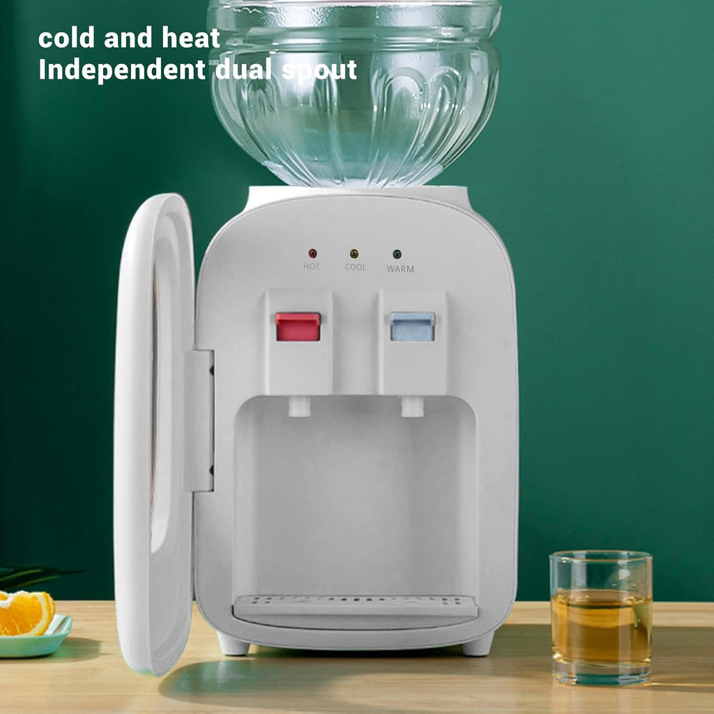 Yosoo Hot Cold Water Dispenser, Professional Dual Use Safe Efficient Small Countertop Water Cooler for Home and Office Stainless Steel Liner Heating
