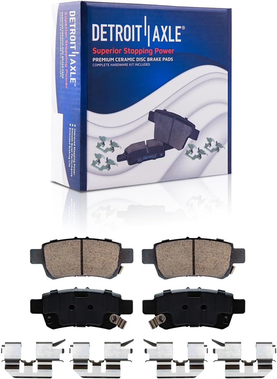 Detroit Axle - Brake Kit for 2005-2010 Honda Odyssey 11.65' inch Front and 12.32' inch Rear Disc Brake Rotors Ceramic Brakes Pads 2006 2007 2008 2009 Replacement