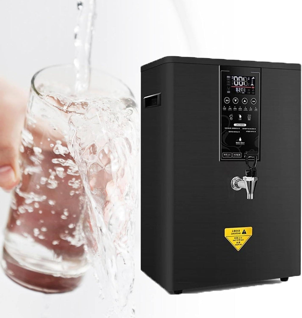 Step-Heating Commercial Hot Water Dispensers, Wall Mounted Fast Heater Water Boiler with 50L 60L 80L Automatic Steam Boiling, 304 Stainless Steel for Restaurants Homes Offices Restaurant,60L-Black