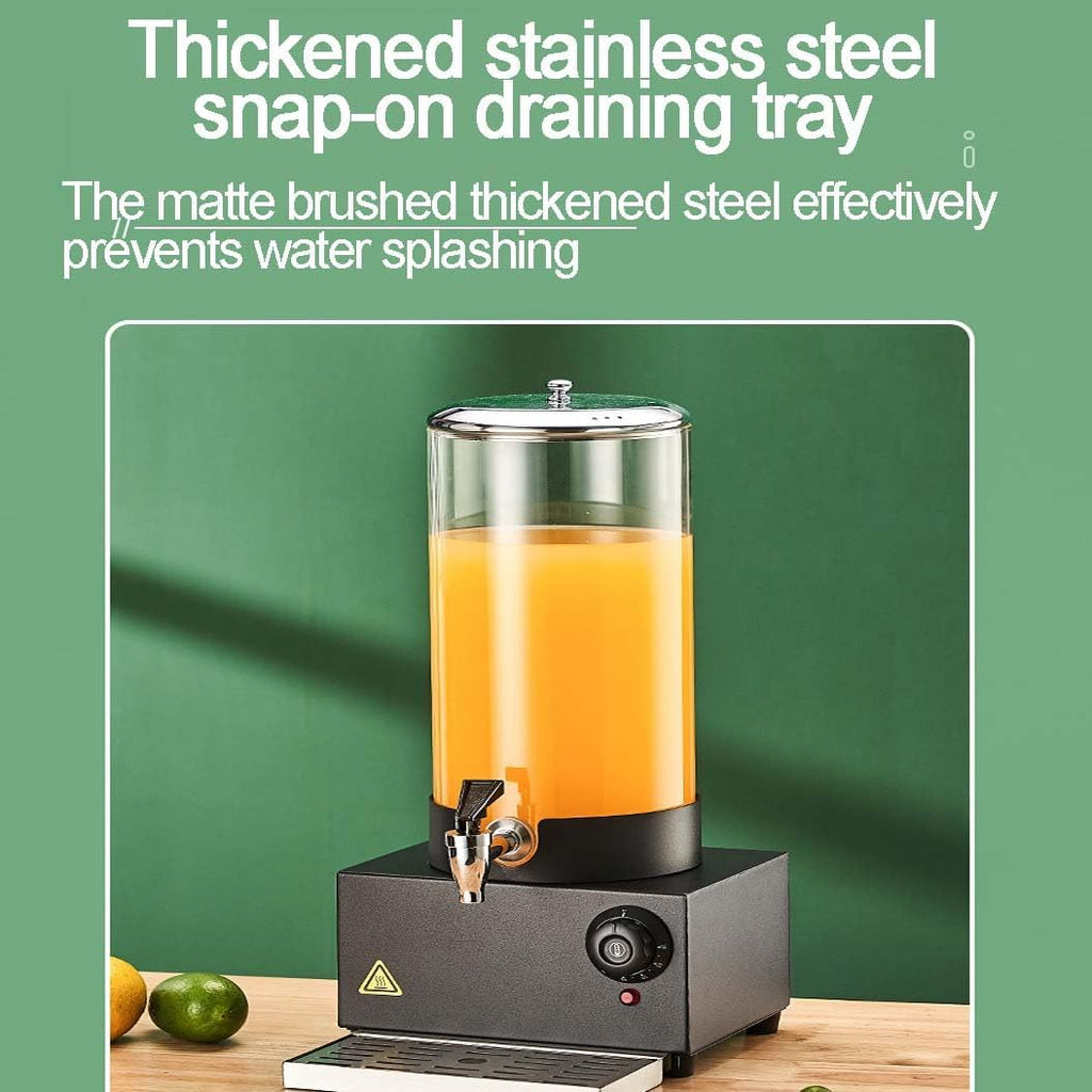 7L Electric Beverage Dispenser with Temperature Control, Glass Drink Dispenser with Stainless Steel Faucet for Milk, Tea, Coffee, Hot Chocolate, Ideal for Home, Office, Party Use - 400W Heating Base (