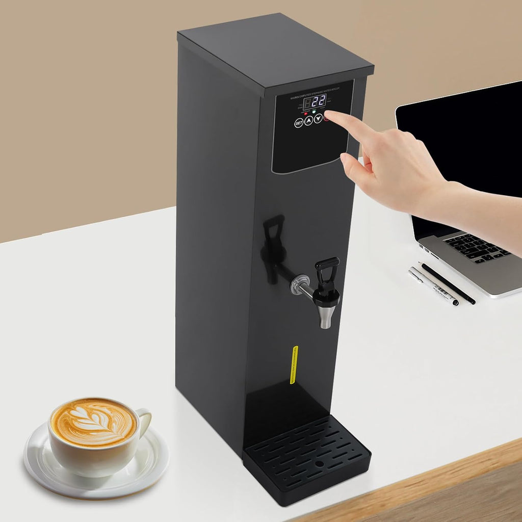 30L/7.93Gal Commercial Commercial Hot Water Boiler, Electric Countertop Dispenser, Step-heating Temperature Control 86°F-206°F, for Tea Coffee Office Restaurant, 3000W