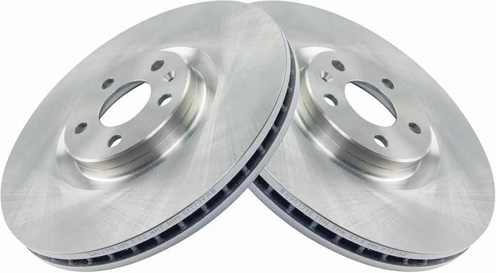 TRQ Front Ceramic Brake Pad and Rotor Set Compatible with 16-20 Volvo XC90 18-20 XC60 19-20 S60 with 345mm Diameter Front Rotors Models