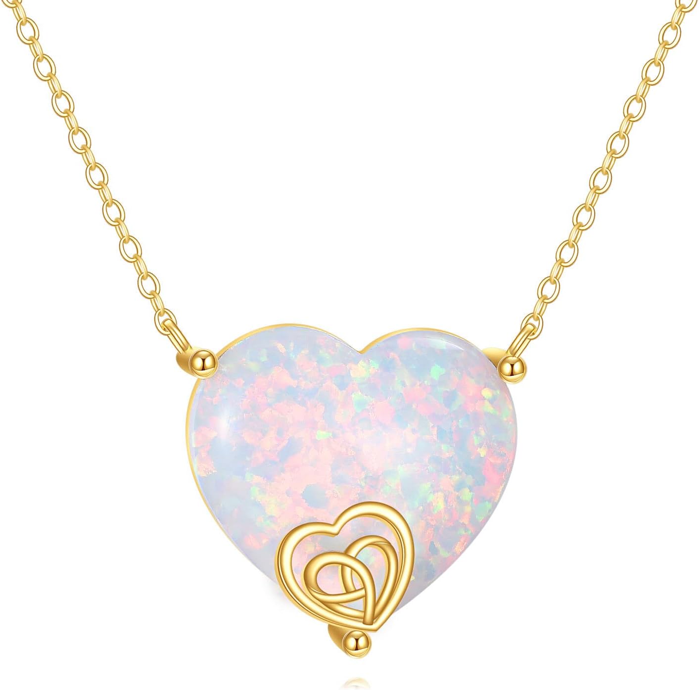 DOVRAN 14K Solid Gold Cat/Butterfly/Heart/Teardrop Necklace for Women 14K Gold Opal/Lapis Lazuli/Black Onyx Pendant Jewelry Gift for Women