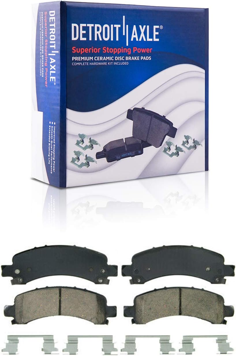 Detroit Axle - Brake Kit for Chevy GMC Express Savana 2500 3500, Drilled & Slotted Brake Rotors Ceramic Brakes Pads Brake Calipers Front & Rear Replacement: 12.80 inch Front & 12.99 inch Rear Rotor